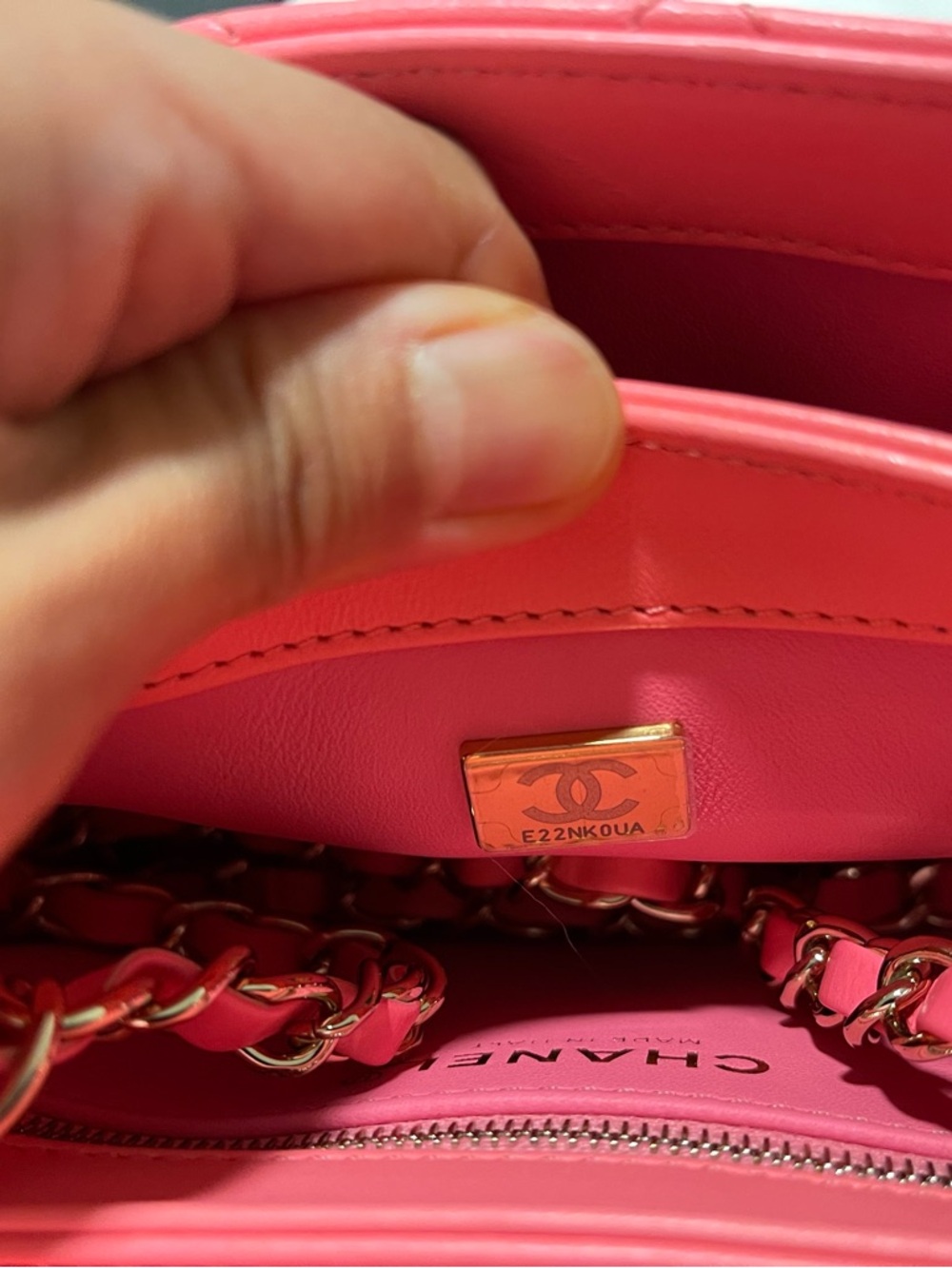 Chanel Mini Quilted Flap Bag Crossbody Top handle Bubblegum-Coral Pink RARE - Picture 12 of 15